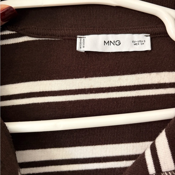 Mango Chocolate Brown and White Striped Shirt - Picture 2 of 3